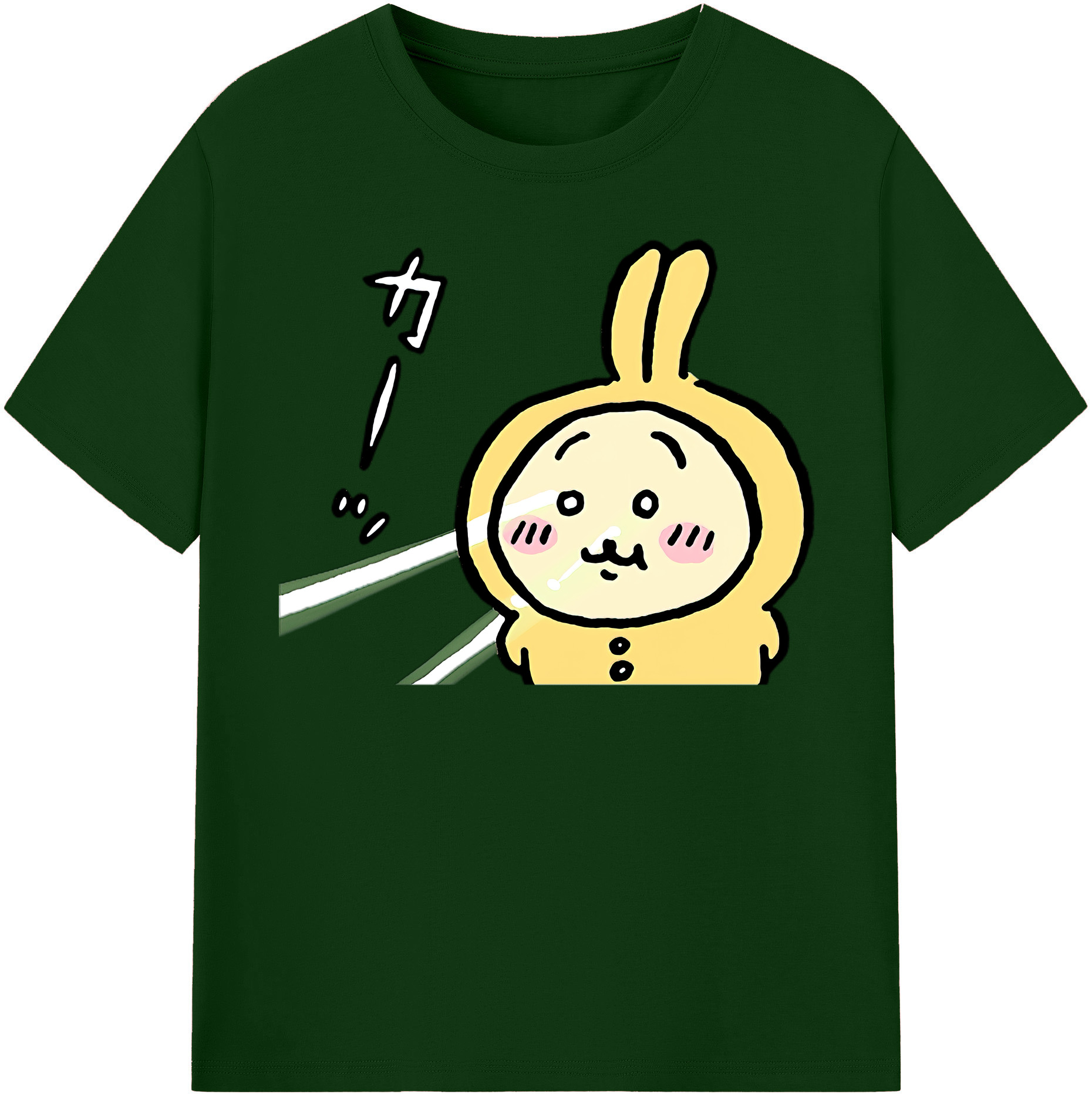 （画像用） ちいかわ うさぎ Chii-kawa usagi 綿100％半袖Tシャツ（フロントプリント）